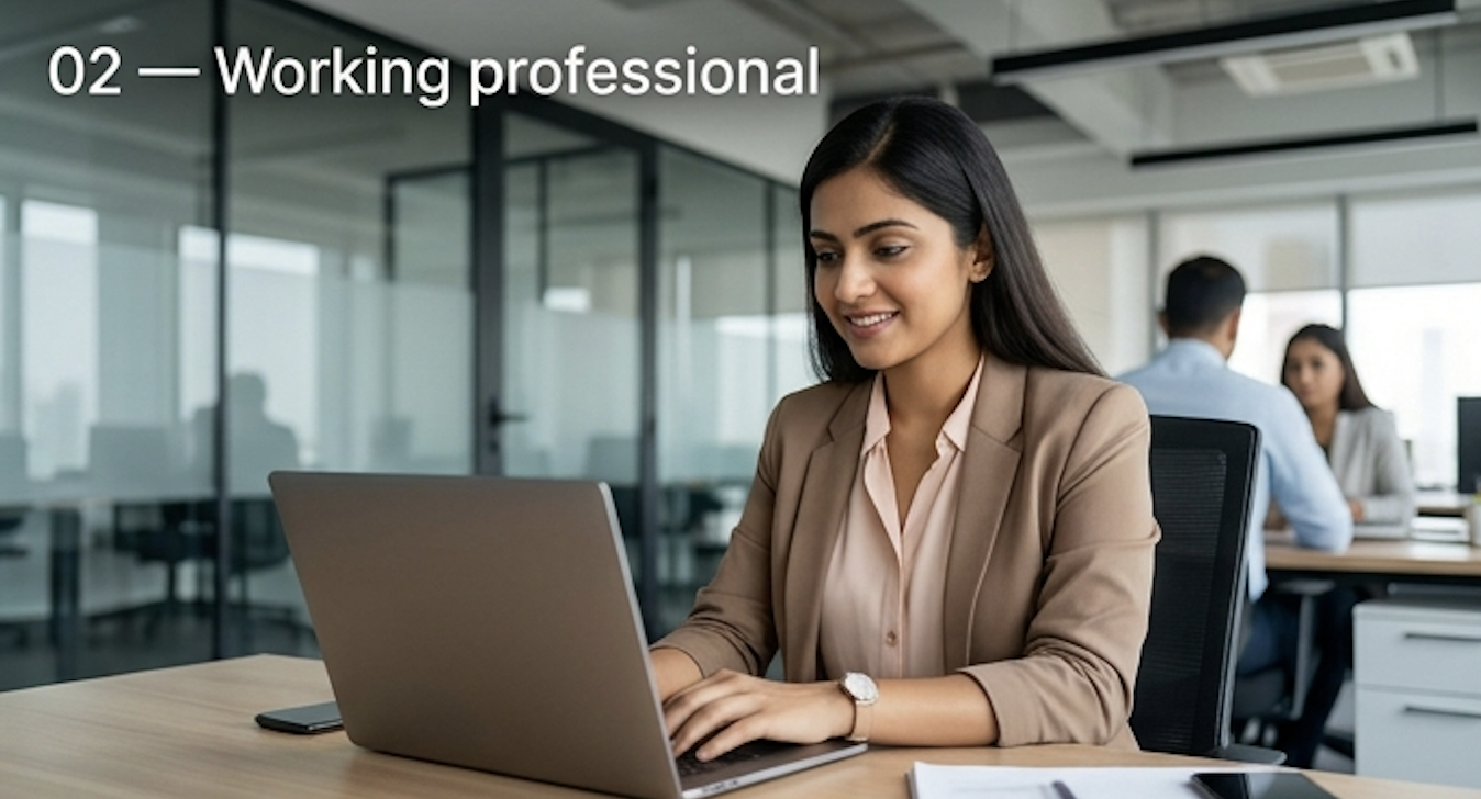 Working professional at laptop