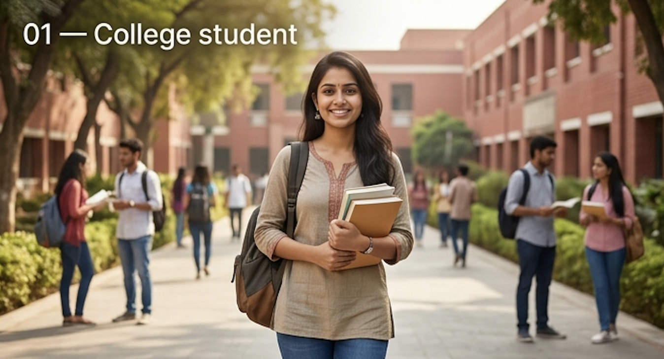 College students studying together